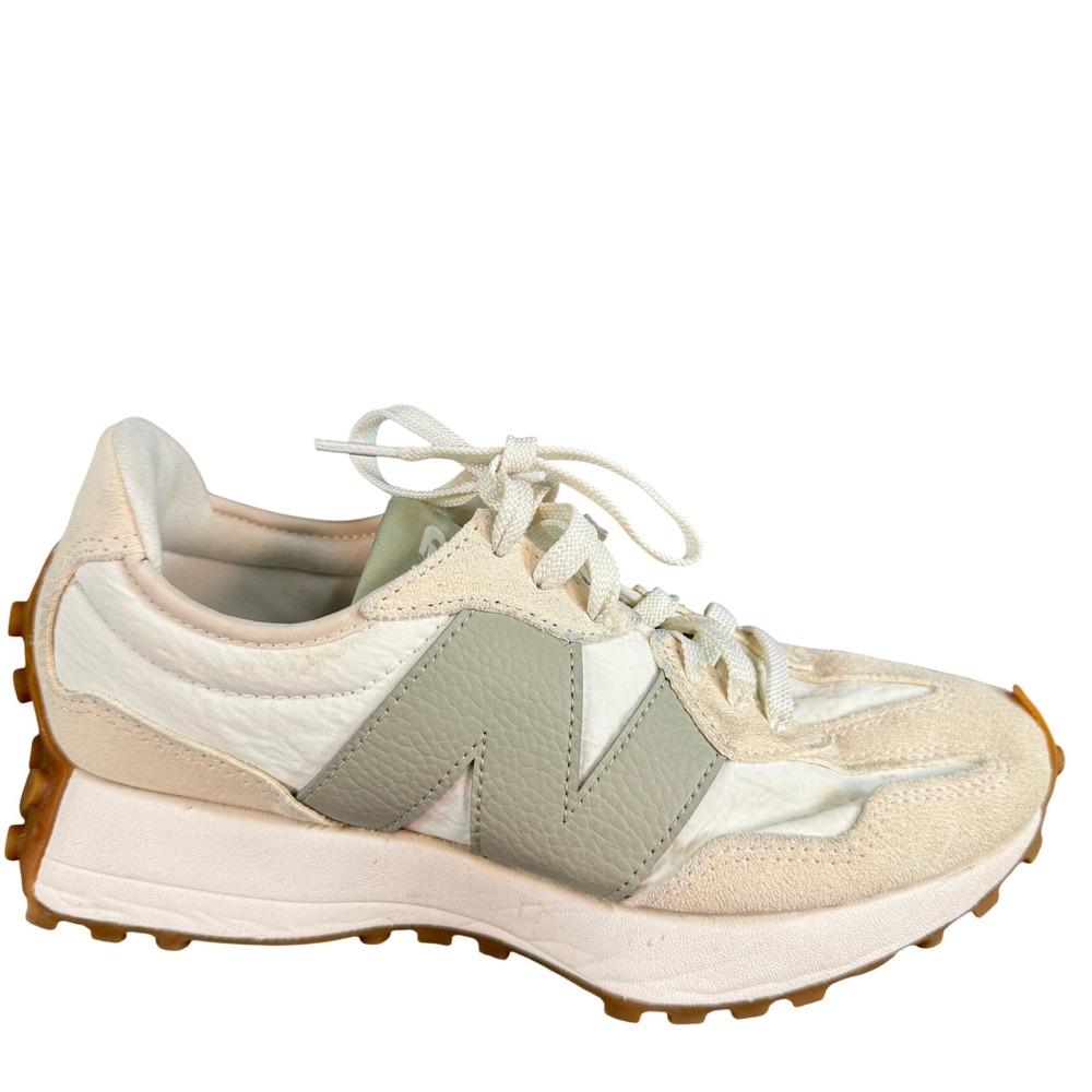 New Balance 327 Sea Salt Sage Green Suede Sneakers WS327FTB Womens 8 Mens 6.5